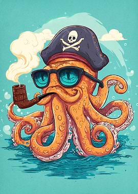 Pirate Octopus Cartoon