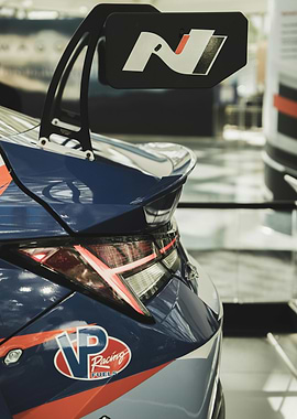 Blue Racing Car Rear View