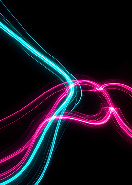 Abstract Light Trails on Black Background