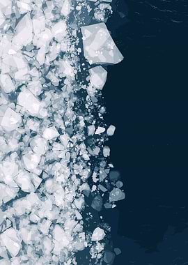 Ice Floes on Dark Water