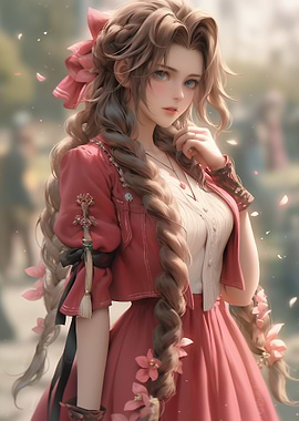 Aerith Gainsborough in Red Dress