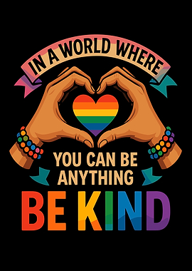 Be Kind LGBTQ+ Pride Graphic