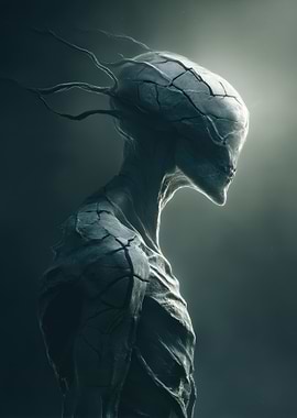 Cracked Alien Figure