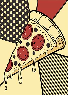 Pizza Slice Pop Art Illustration