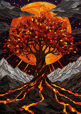 Tree Of Life Under a Full Moon