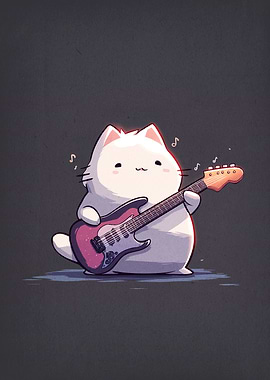 Cat Playing Electric Guitar