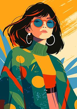 Sweater Fashion City Girl Minimalist Abstract Art Illustration