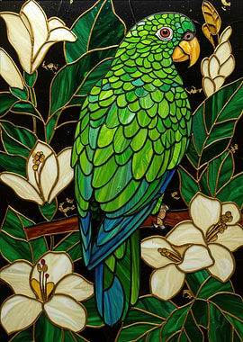 Stained Glass Parrot