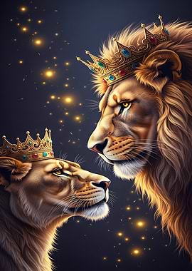 Lion King and Queen Portrait
