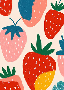 Colorful Strawberry Pattern