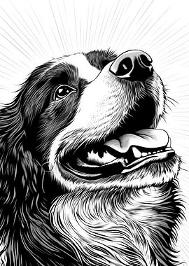 Black and White Dog Illustration