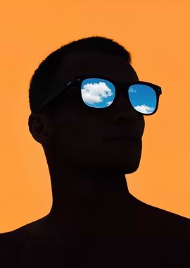 Silhouette with Sky Reflection Sunglasses