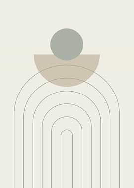 Minimalist Geometric Art with Arches
