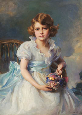 Young Girl with Flowers Painting