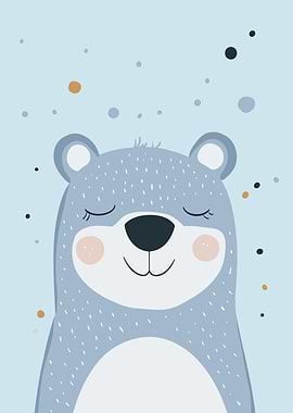 Cute Sleeping Bear Illustration