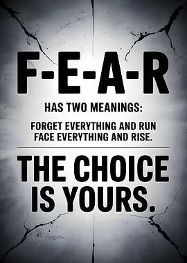 Inspirational Fear Quote Poster
