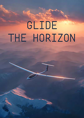 Glide The Horizon - Glider And Sunset