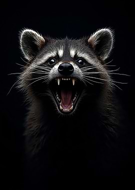 Aggressive Raccoon Animal