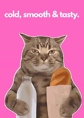Cat with Milk and Bread