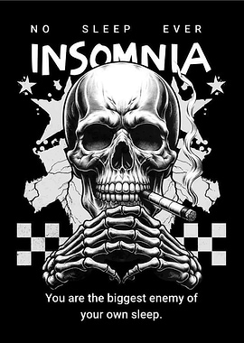 Insomnia Skull with Cigar