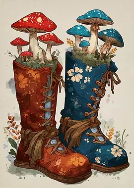 Mushroom Boots Art