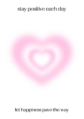 Pink Heart Aura Positive Message