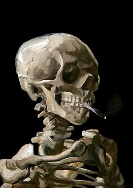 Vincent Van Gogh - Head Of A Skeleton With Burning Cigarette (Dutch: Kop van een skelet met brandende sigaret)