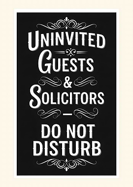 Uninvited Guests Do Not Disturb Sign