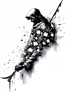Grim Reaper with Flowers