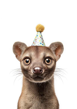 Cute Fossa with Party Hat