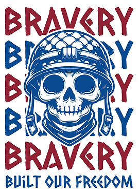 Bravery Skull Military Helmet Freedom Fighter