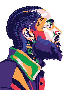 Nipsey Hussle Colorful Portrait