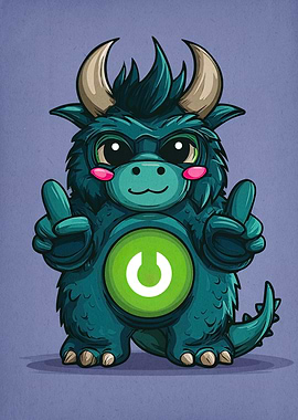 Cute Monster Cartoon Character Illustration