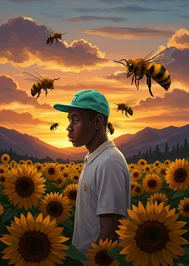 Tyler, the Creator in Sunflower Field