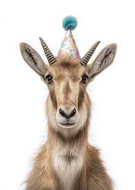 Party Saiga Antelope Portrait