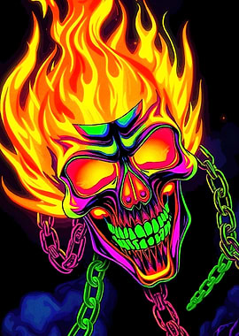 Flaming Skull Chains