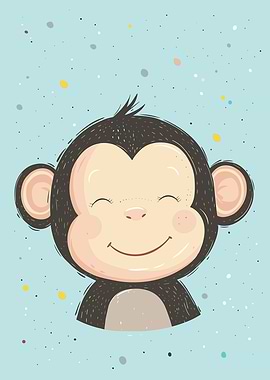 Cute Monkey Illustration