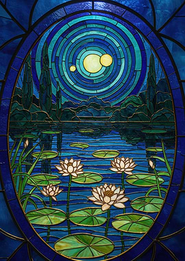 Stained Glass Lily Pond