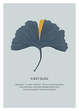 Kintsugi Ginkgo Leaf Art Print
