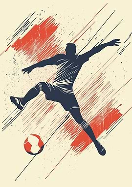Soccer Player Kicking Ball Illustration
