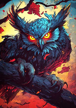 Owl Glowing Eyes