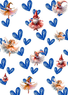 Fairies and Gnomes with Blue Hearts