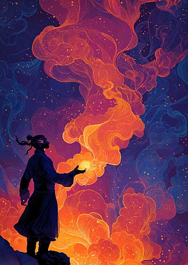 Mystic Figure with Energy Orb