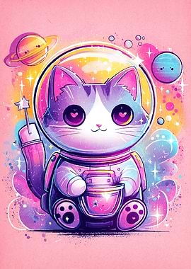 Cat Astronaut Space