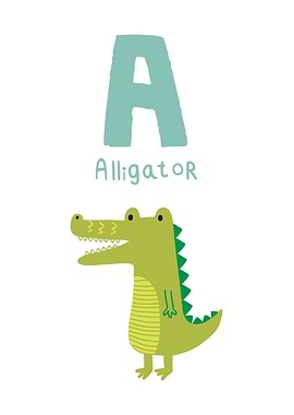 Alligator Alphabet Illustration