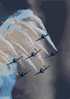 Airshow Formation with Smoke Trails