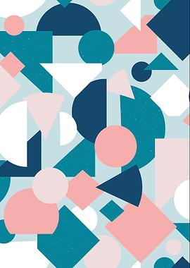 Abstract Geometric Pattern with Circles and Squares