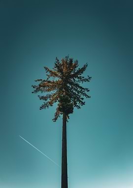 Tall Tree Against Blue Sky