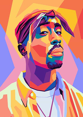 Tupac Shakur Colorful Portrait