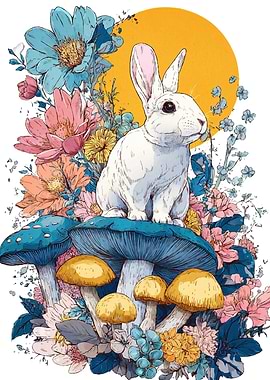 Rabbit Mushroom Floral